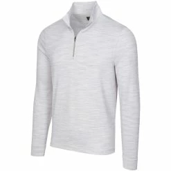 Greg Norman Heathered Mesh Stretch 1/4 Zip Mock Mens Pullover