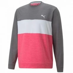 Puma Colourblocked Crew Neck Sweater Grey/Pink