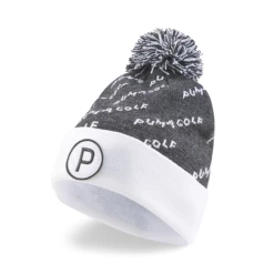 Puma P Removeable Pom Golf Beanie Black/White