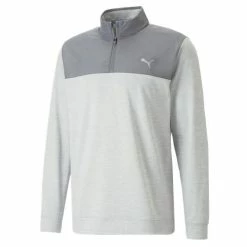 Puma Cloudspun Colorblock 1/4 Zip Sweater High Rise/Grey