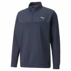 Puma Cloudspun Colorblock 1/4 Zip Sweater Navy/Heather