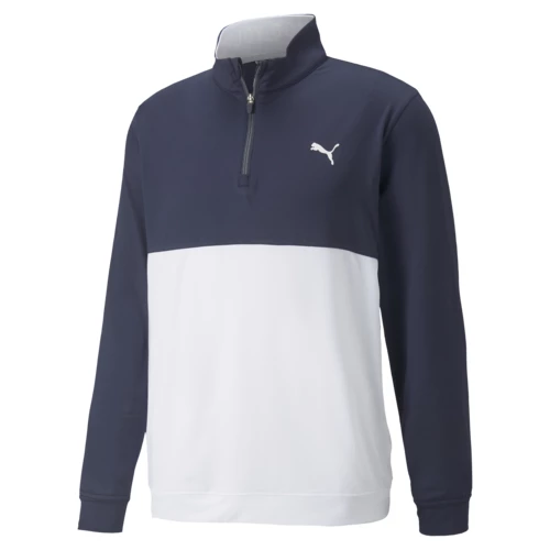 Puma Gamer Colorblock 1/4 Zip Sweater Navy/White
