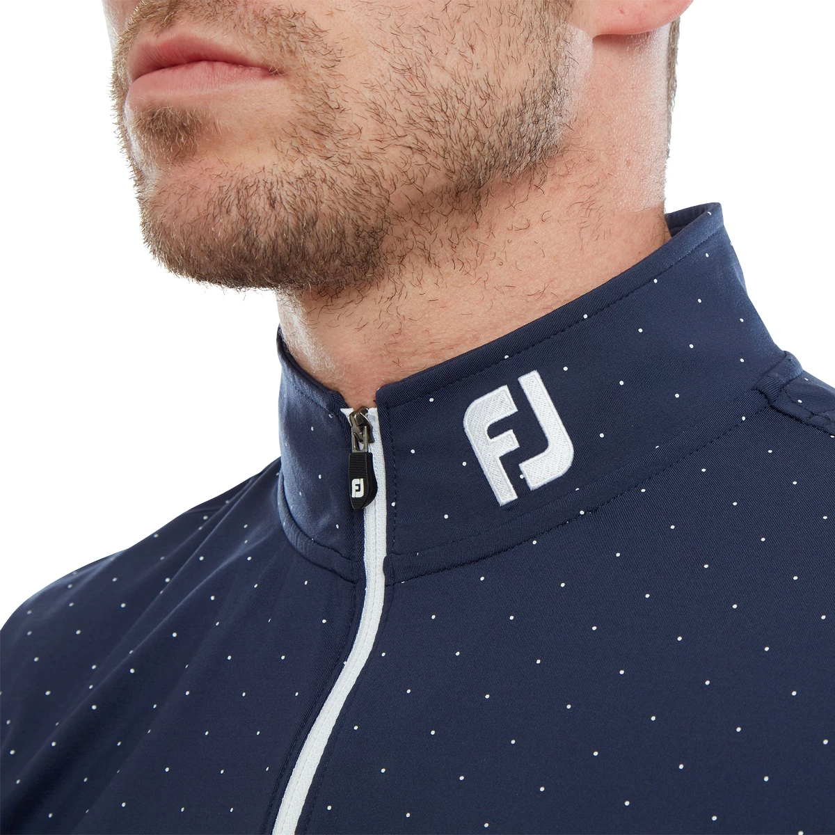FootJoy EU Pin Dot Print Chill-Out Mens Golf Pullover - Image 5