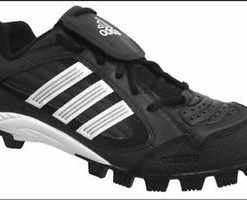 New Adidas Triple Star 6 Low J Baseball Shoes Molded Cleats Black/White Kids 6