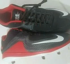 New Nike Men's Air MVP Pro Metal 2 Baseball Shoes Black/Red/White Size 12.5