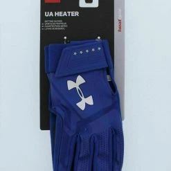 New Under Armour UA Heater Batting Gloves L Adult Mens Baseball Softball Blue