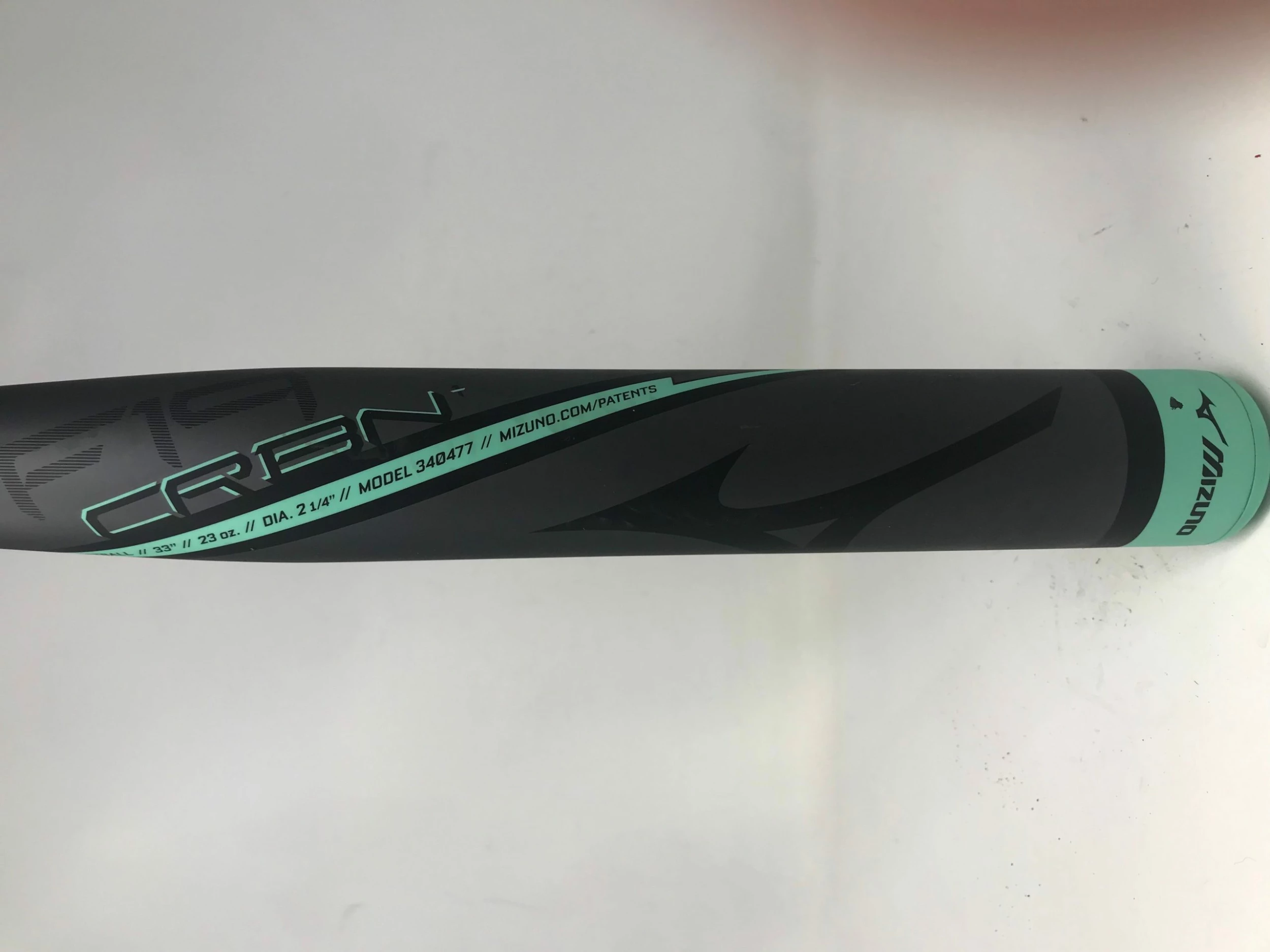 Used Mizuno F19 Carbon 33/23 340477 Fastpitch Softball Bat Black/Green