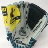 New Wilson Aura Game Ready Fastpitch Softball Gloves, Ivory/Blue/Black 12" LHT