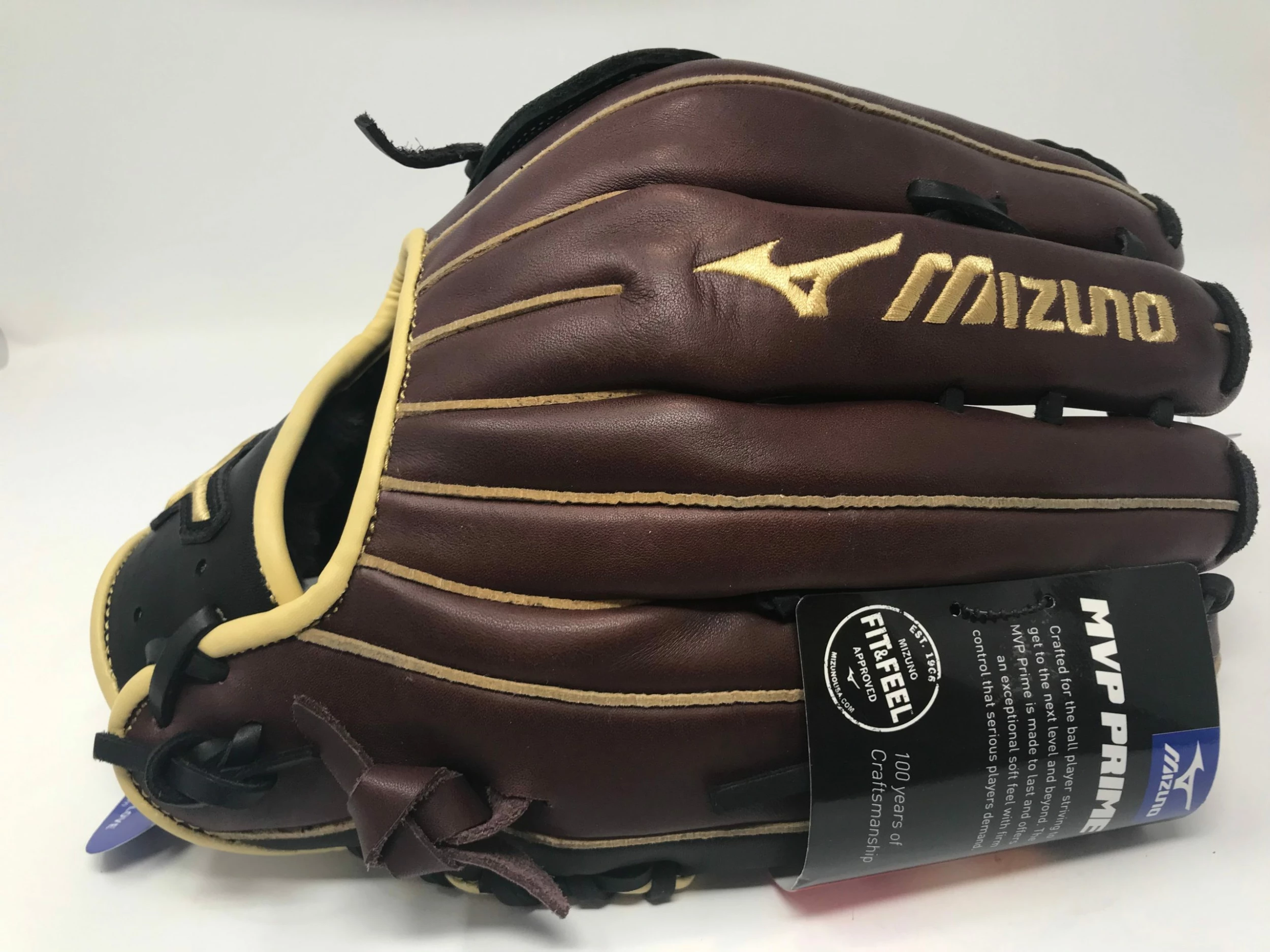 New Mizuno MVP Prime Slowpitch Softball Glove Series 13 Inch LHT Brown/Black - Image 3