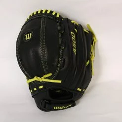 New Wilson A500 A0502FP12 Pitchers Mitt LHT 12" Softball Glove Black/Green LEFTY