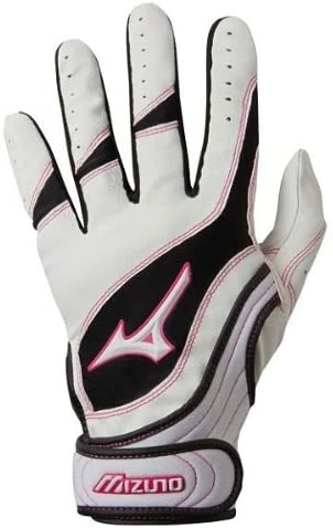New Mizuno Girl's Large Finch Premier G3 Softball Batting Glove White/Pink