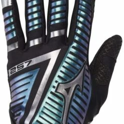 New Mizuno F-257 Women's Softball Batting Glove Large Black/Iridescent