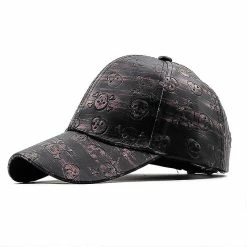 Qian Pu Leather Autumn Winter Baseball Cap Letters Embossed European American Fashion Wild Hats Men Outdoor Fishing Caps Dad Hat
