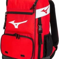 New Mizuno Organizer 21 Backpack Baseball/Softball Red/White 4 Bat Sleeves