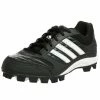 New Adidas Triple Star 6 Low Baseball Shoes Molded Cleats Black/ White Kids 8.5