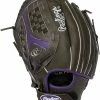 New Rawlings Storm Youth Fastpitch Softball Glove 12 Inch LHT Black/Purple