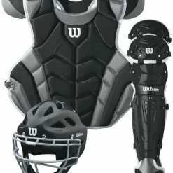New Wilson C1K Catcher's Gear Kit Baseball/Softball Adult Black/White