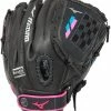 New Mizuno GPP1105F2 Finch Prospect RHT Glove Youth Softball 11" Black/Pink