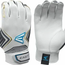 New Easton Ghost Fastpitch Softball Batting Gloves Adult Large White/Gold/Blue