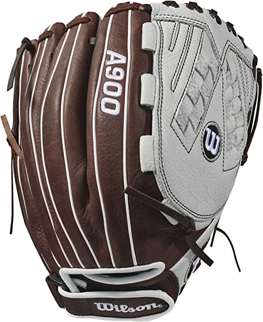 New Wilson Aura Fastpitch Softball Glove Series RHT 12.5 Inch Gray/Brown