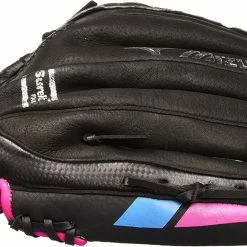 New Mizuno Girl's 11.5in LHT Softball Prospect Finch Utility Mitt Black/Pink